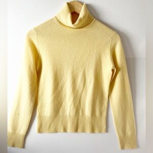 Lord & Taylor Cashmere Butter Yellow Turtleneck Sweater Women's X-Small Pastel